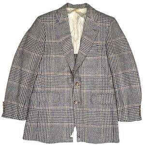 Corbin Nordstrom Blazer Jacket Mens 40" Gray Glen Plaid Tweed Single Breasted